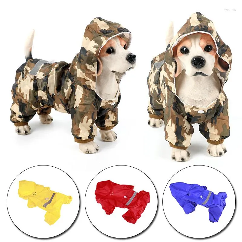 Собачья одежда S-xl Double Camouflage Paint Paint Outdoor Pet Водонепроницаемый одноигранный ветропроницаемый курткой капюшона пончо