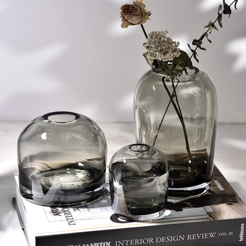Vaseヨーロッパスタイルのシンプルな花瓶クリエイティブイングラスフラワーリビングルームダイニングテーブルクラフト230221