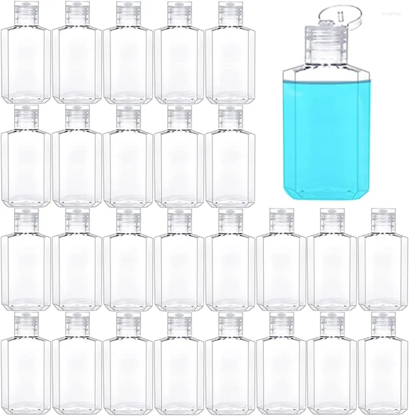 Lagringsflaskor 20 st 60 ml resor flytande tvålskum påfyllningsbar skummande flaskburk husdjur klara pressade handrensningsdiskenser