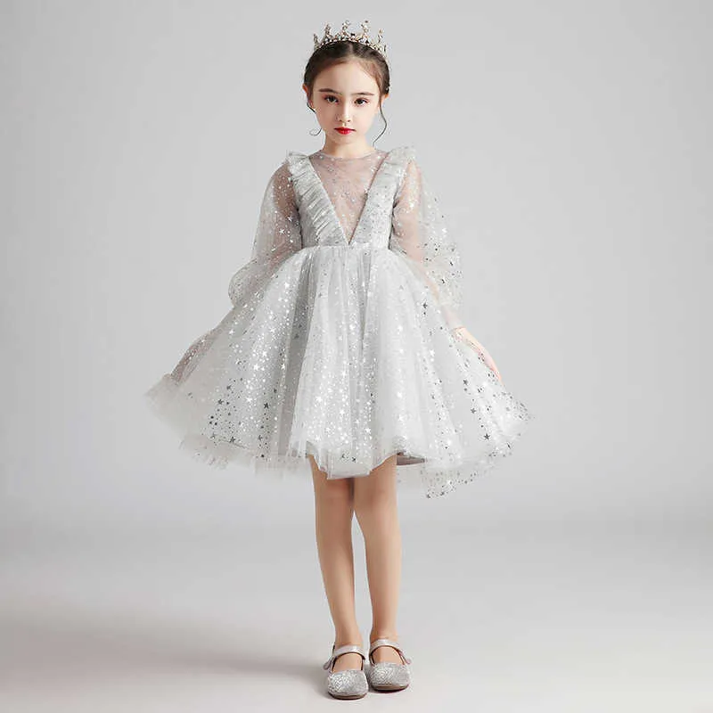 Mädchenkleider 2023 Kinder Hochzeitskleid für Mädchen Sommer Blumenmädchen Prinzessin Tüllkleider Teenager Formelle Hochzeit Show Party Festzug Ballkleider