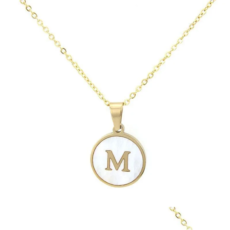 Charmes Funmode À La Mode En Acier Inoxydable Alphabet Pendentif Collier Pour Femmes Robe Bijoux Accessoires Lettre En Gros Fn173 Dro Dhtfa