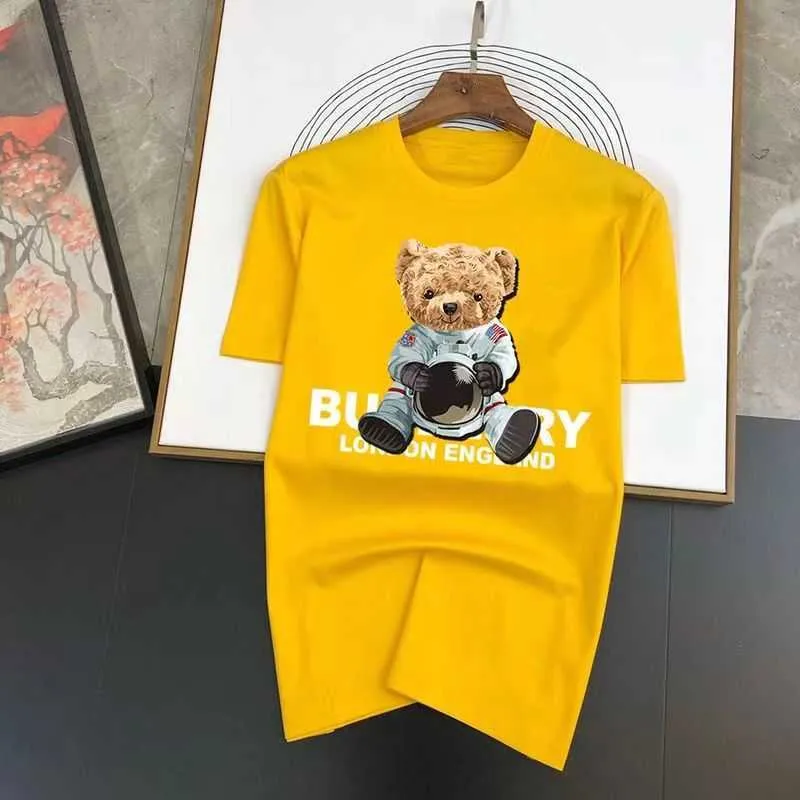 Men's T-Shirts New Summer Luxury Brand T Shirt Cotton Men TShirt High Quality Astronaut Bear Print Fashion Oversized Women Tee Free Shipping Z0221
