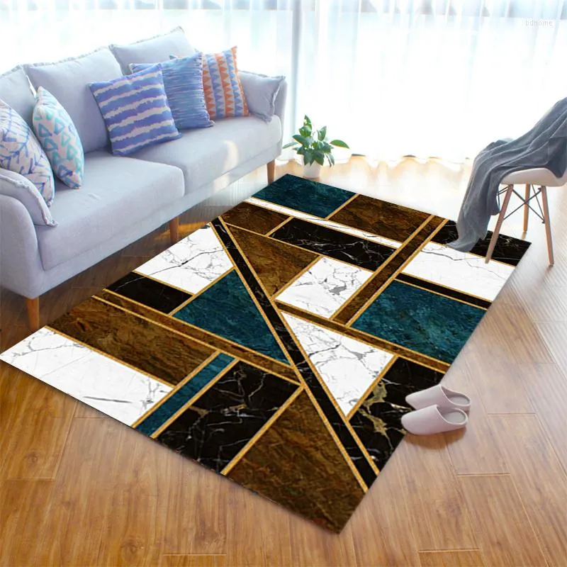 Tapis abstrait marbre flanelle chambre tapis salon grand tapis de sol zone Table basse salon tapis