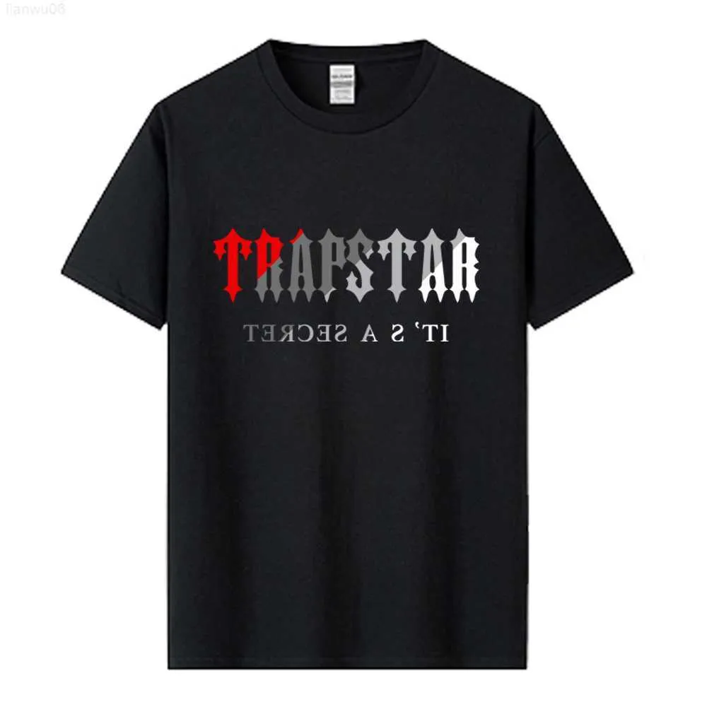 Herr t-shirts Trapstar Letter Tryckt Menwomen Tshirts andningsbara överdimensionerade kortärmad varumärkesvarumärke Tee Clothing Soft Cotton Streetwear Z0221