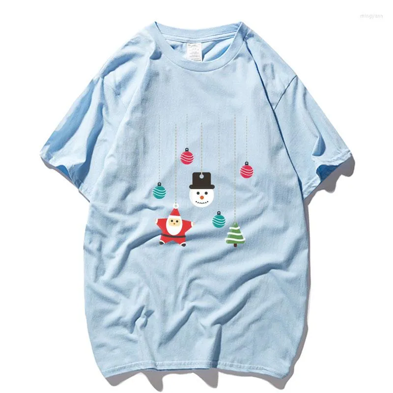 Women's T Shirts Christmas Par Top Tshirt Merry Casual Cotton Short Sleeve Tee Brand Loose Women and Men Santa Outfits Clothes0 (21)