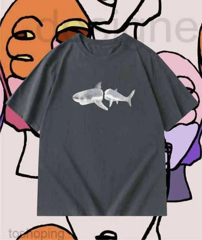 T-shirt da uomo Designer Tees Stampa Lettera Mens Casual Top T-shirt Maglietta da donna Shark Graffiti Abbigliamento Spray Manica corta S11 5b 5UQE