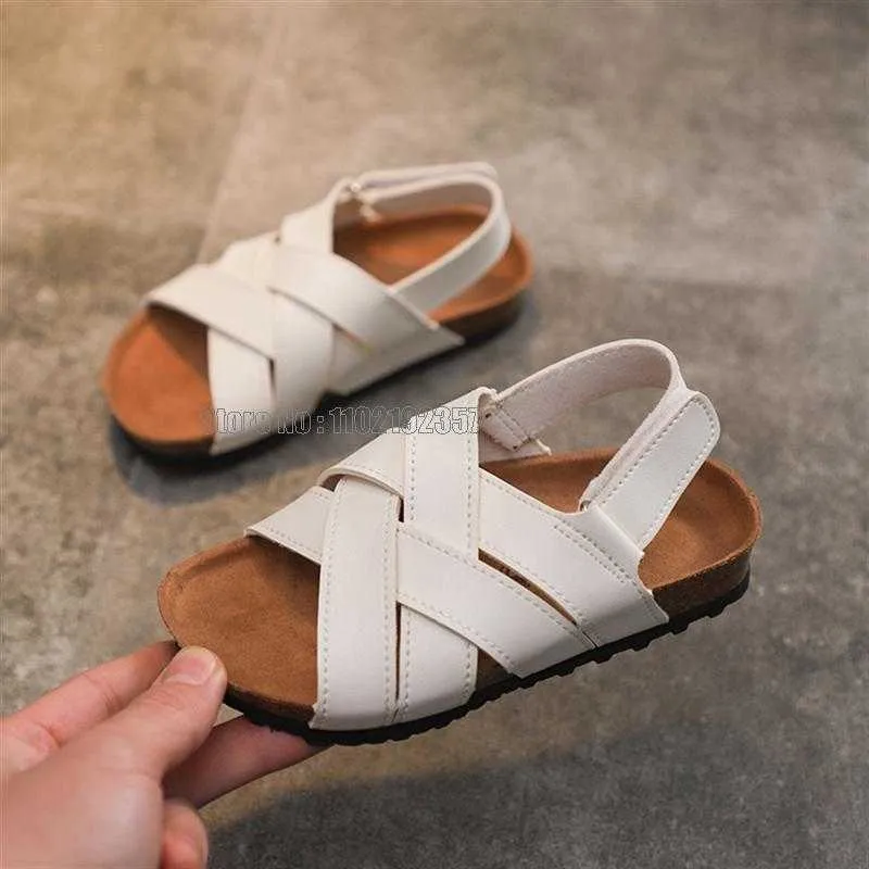 Sandalen zomer kinderen jongens baby glijbanen sandalen kinderen witte zwart strand slippers schoenen r230220