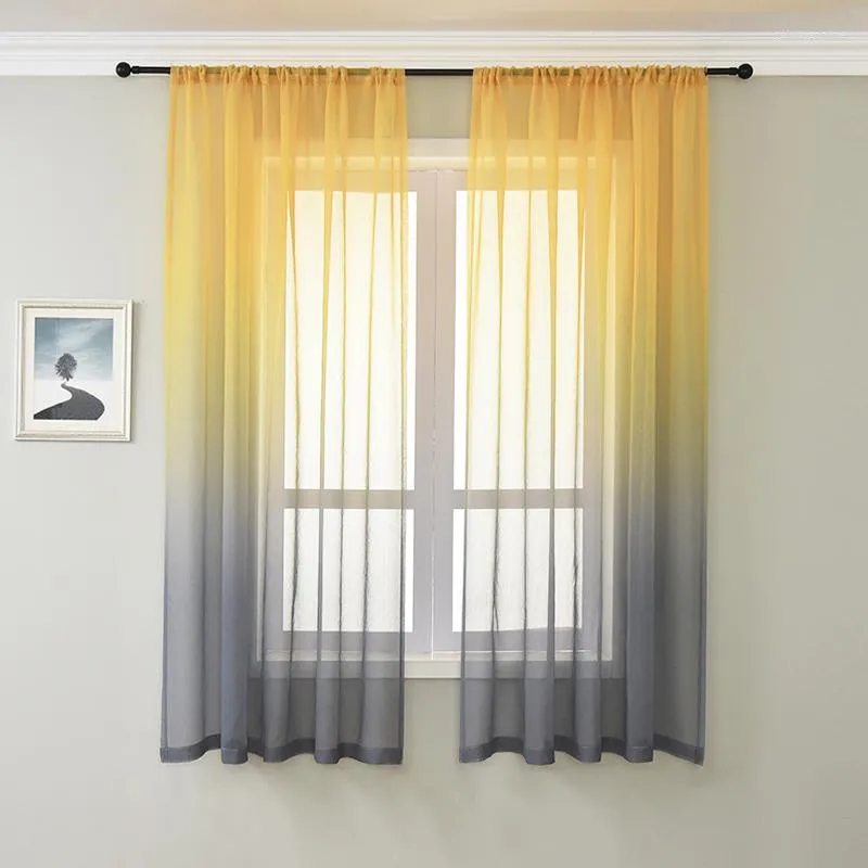 Rideau en Tulle lourd multicolore dégradé, pour salon et chambre à coucher, Voile en fil Doris, panneau de traitement de fenêtre, draperies décoratives