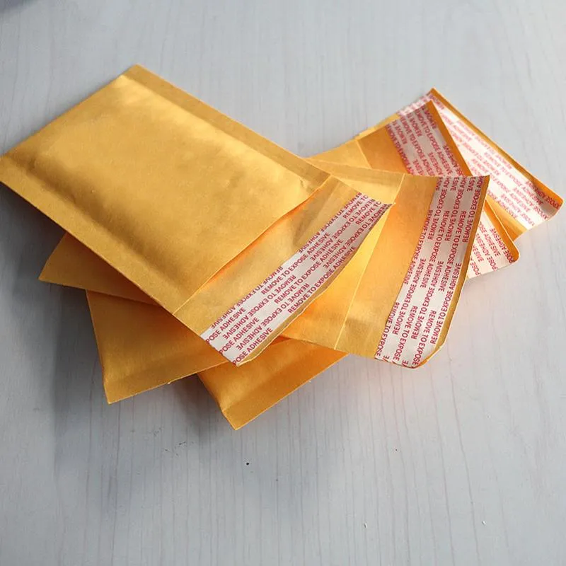 Gift Wrap 10pcs 90 130 40mm Kraft Bubble Bag Padded Envelopes Mailers Yellow Bags YellowGift