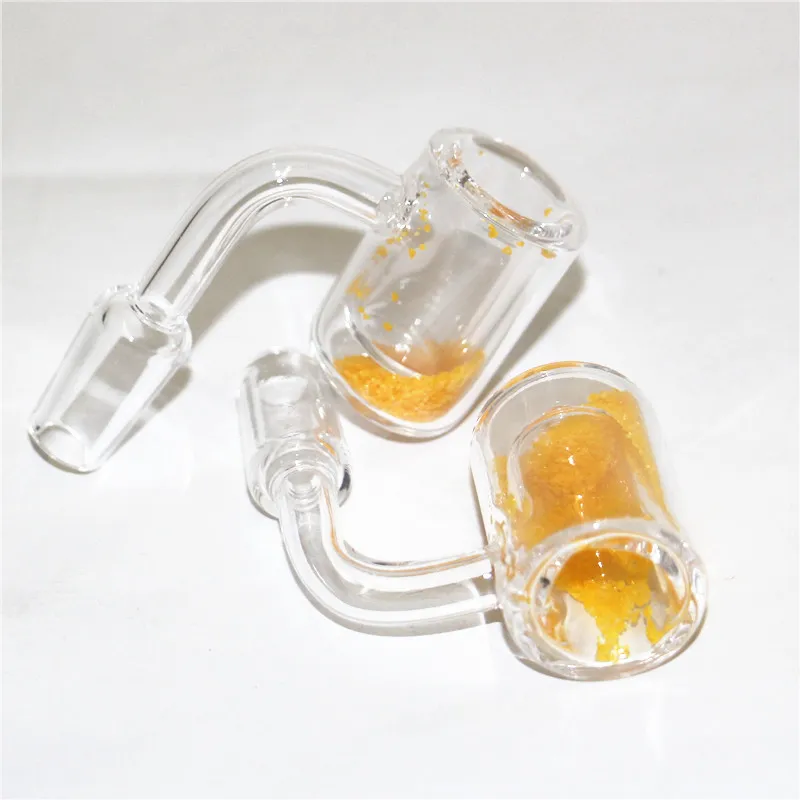 2mm Quartz Banger Nail Smoking Accessories XXL OD28mm Bucket with Colorful Thermochromic Glass Sands Inside Changing Color When Heating 10mm14mm18mm Clear Joint