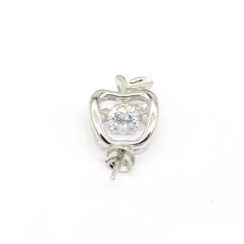 Bijoux Paramètres S925 Sterling Sier Perle Pendentif Accessoires Article Mont Diy Noël Pomme Diamant Dr Dhv8M