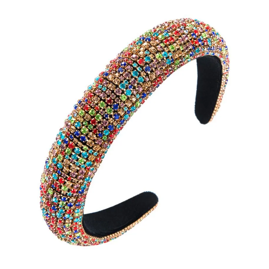 Luxury Shiny Full Rhinestone Headbands Silver Color Hairbands Velvet Headwear for Women Hair Accessories Jewelry Gifts