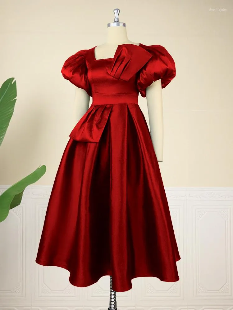 short satin puff sleeve dress with empire waist Teal Floral Puff Sleeve Cinch Waist Short Dress