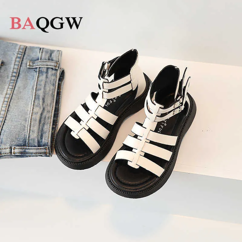 Sandals Children's Shoes Spring Boys' British Weave Roman Sandals Kids Fashion High-top Girls Simple Open-toe Versatile School Shoes R230220