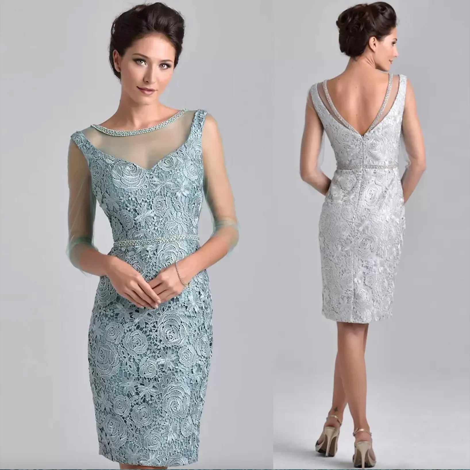 Eleganti Abiti Da Sposa In Pizzo Di Pizzo Cucciolo A 3 4 Abiti Da Festa A 3 4 Le Occasioni Speciali Delle Donne Da 55 32 DHgate