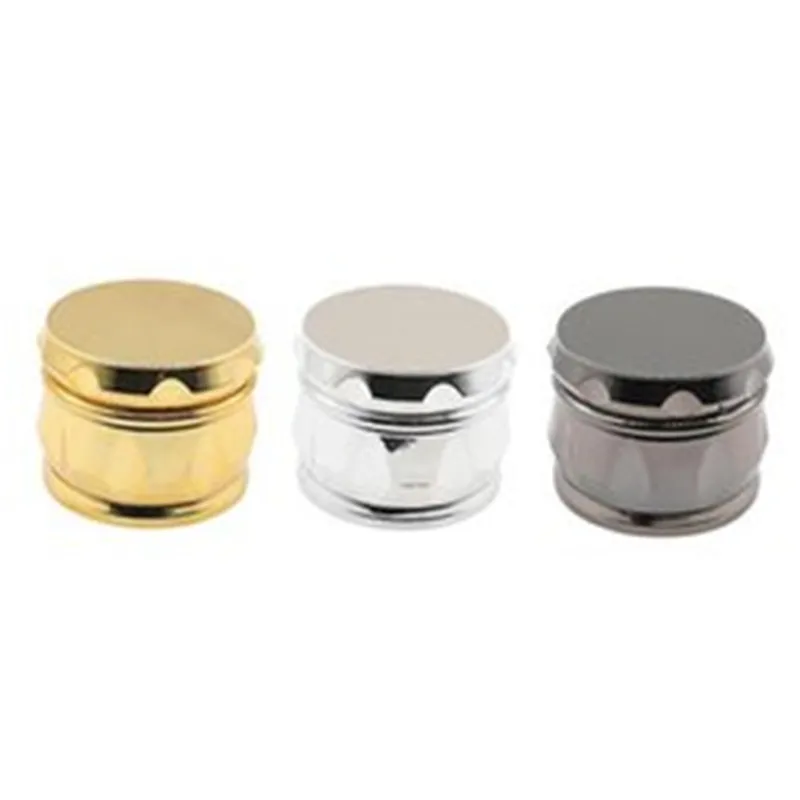 Wholesale of New Type 63mm Diameter Four-Layer Flat Drum-shaped Plastic Fully Electroplated Smoke Grinder