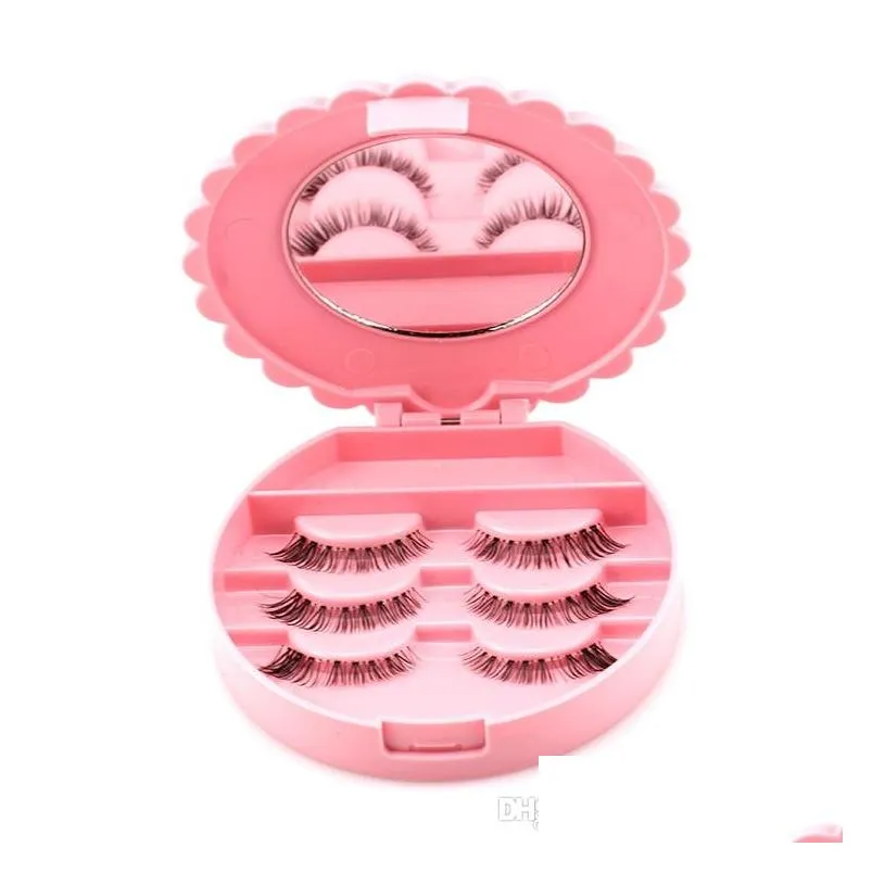 Other Makeup New 1Pc Acrylic Cute Bow False Eyelashes Eye Lashes Storage Box Cosmetic Mirror Case Organizer Drop Delivery Health Beau Dhe0P