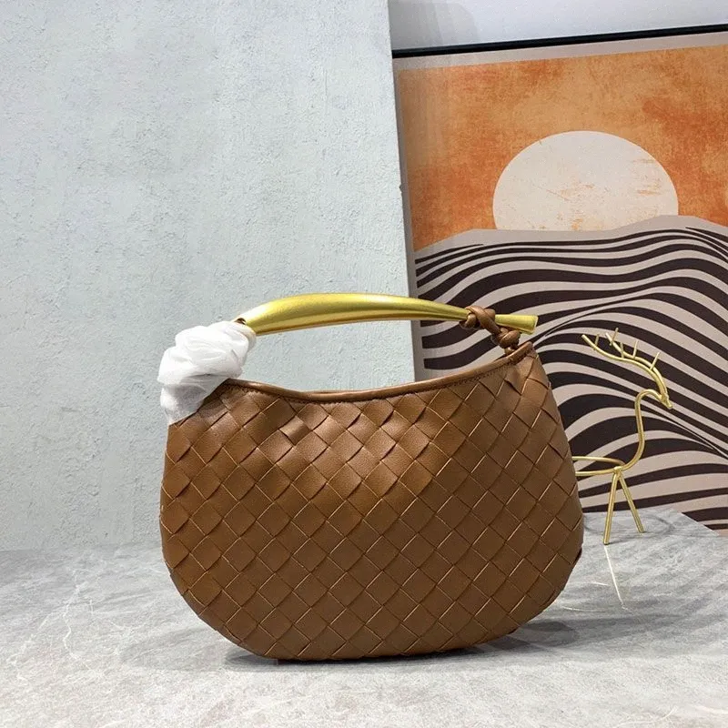 Dise ador Mujer Tote Weave Bolso Peque o Intrecciato Cuero Oro