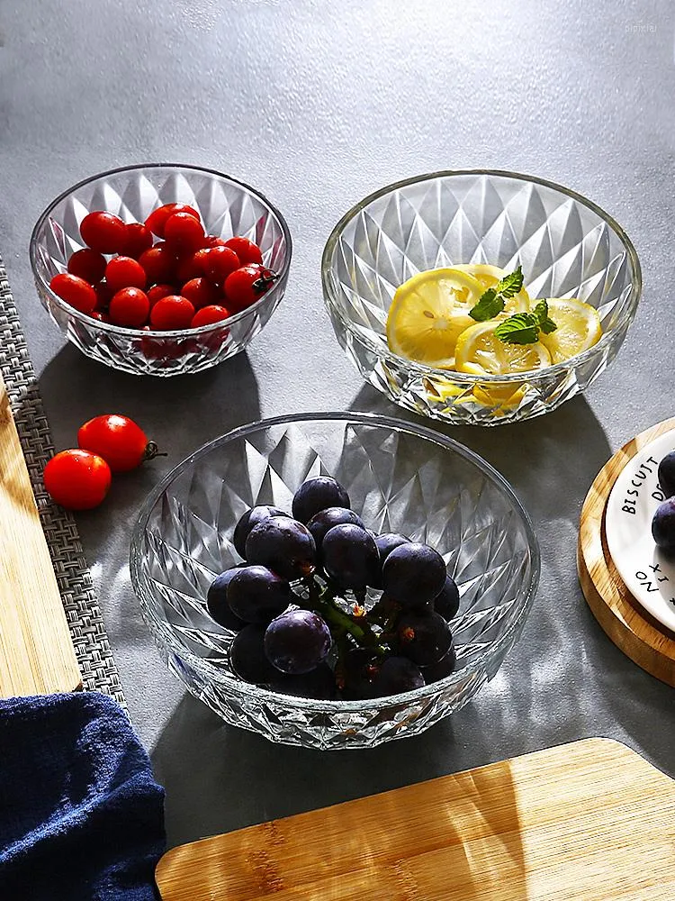 Bowls Household Japanese Fruit And Vegetable Salad Bowl Transparent Glass Instant Noodles Cold Resistant Rice