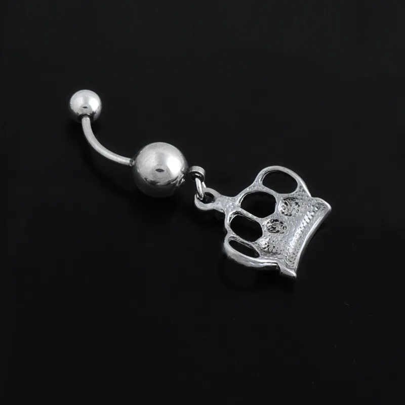 Nombril cloche bouton anneaux Piercing pour femmes argent couronne acier chirurgical été plage mode bijoux de corps