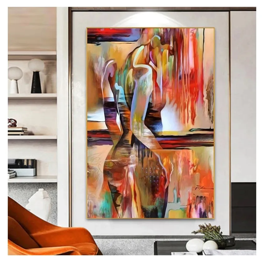 Modern Sex Lady Picture Wall Art Poster Girl Bedroom Abstract Minimalist Art Oil Painting Home Decor Nordic Canvas Painting Woo