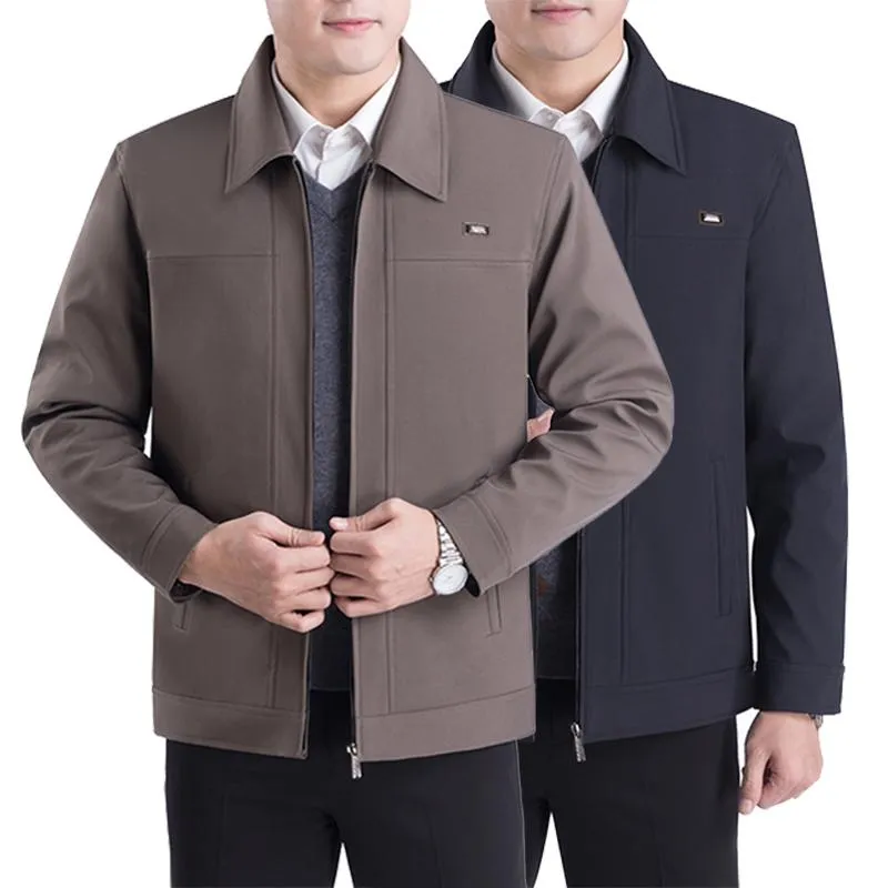 Men's Jackets Middle-aged And Older Father Coat Male Spring Jacket Thin Section Dad Loose Shirt W374Men's