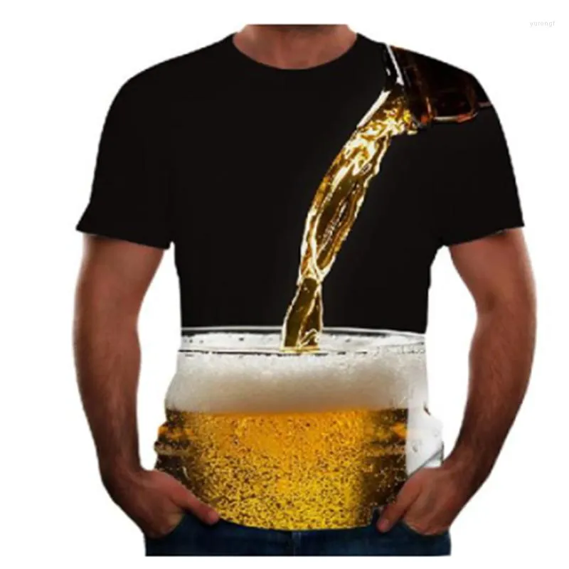 Men's T Shirts 2023 Summer Fashion Beer Daquan 3D Printing Pattern Men's Casual Cool Short Sleeve T-Shirt Sports BreathableTop Y2K