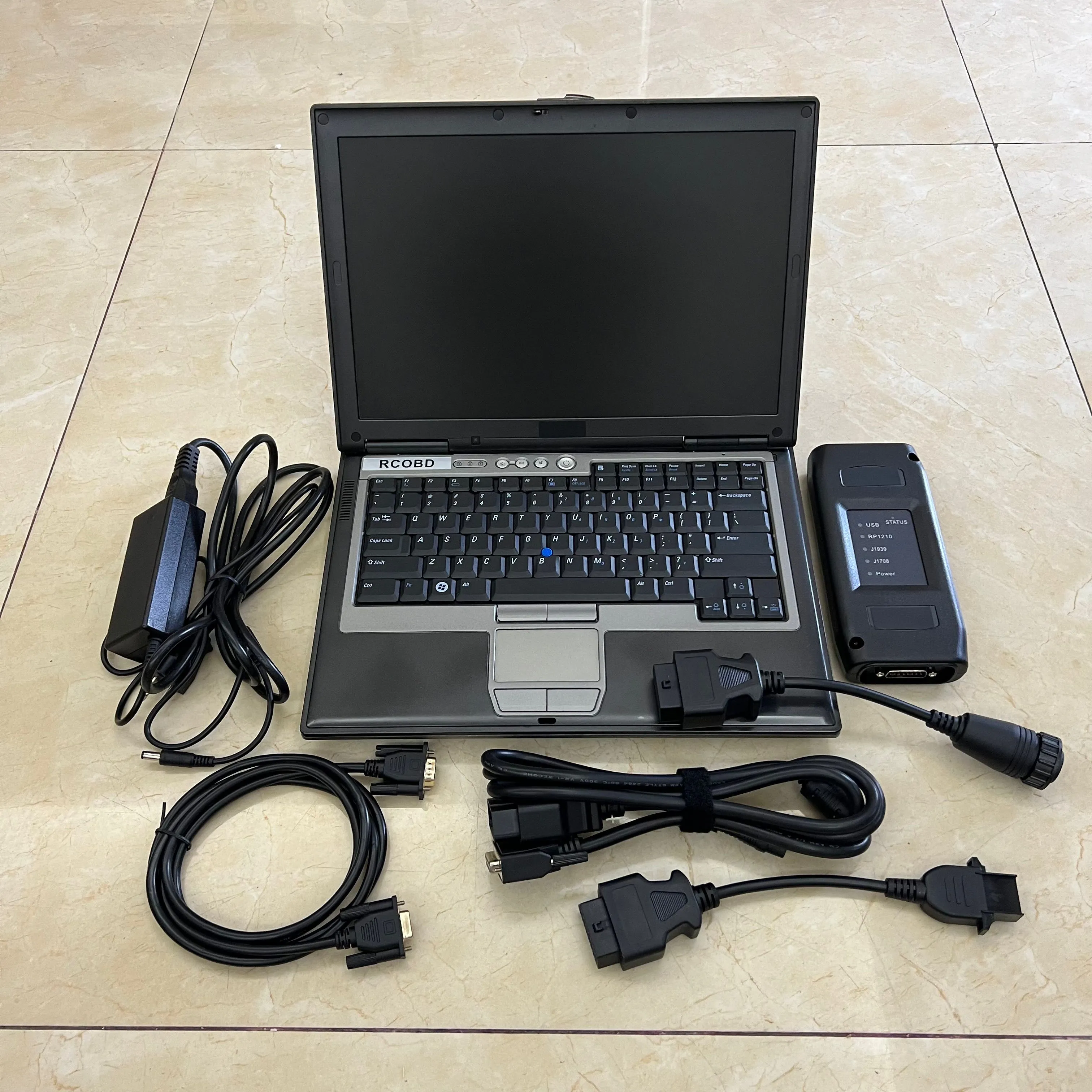 VCADS Pro für Volvo Trucks Diagnose Tool Scanner -Schnittstelle mit Multisprachen Laptop D630 Ready to Use