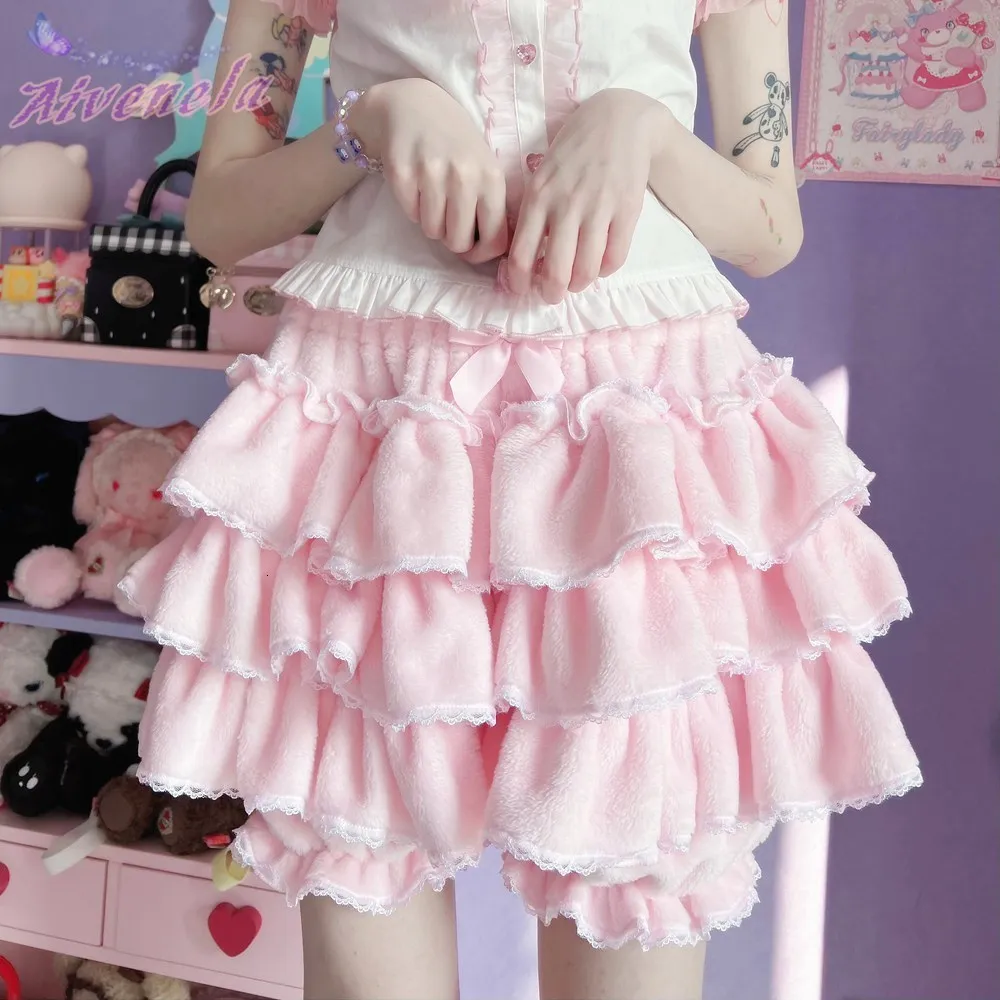 Женские шорты Harajuku Loli Sweet Girls Lolita Pants Soft Girl Girl Knickerbockers Торт Юбка AFC1831 230222