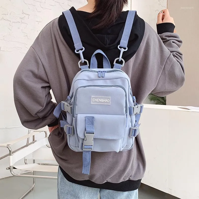 Школьные сумки в корейском стиле маленький холст мини -рюкзак для женщин Водонепроницаемые модные туристические сумки Tote Tenenage Bow