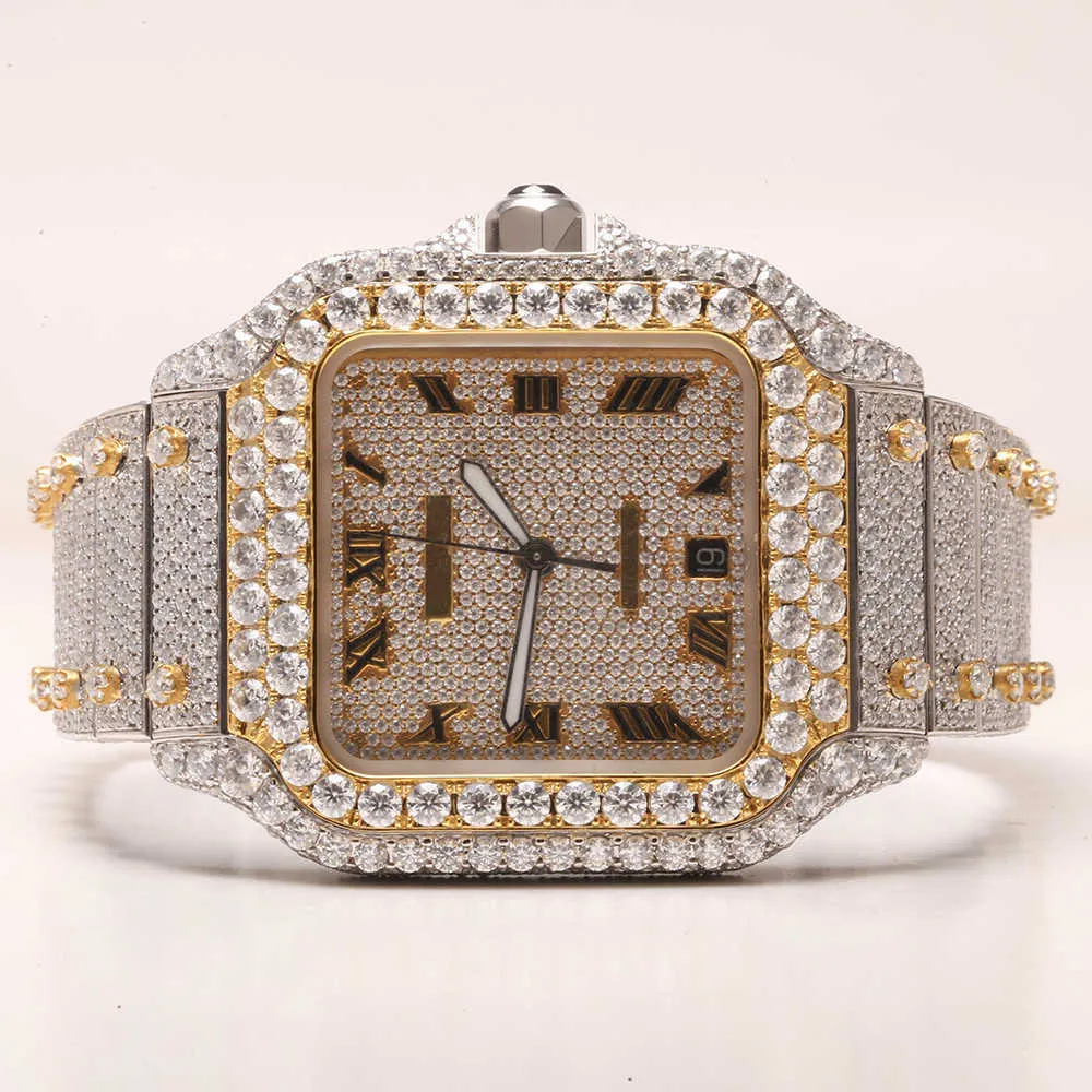 Montre-bracelet 2024 nouvelle marque d'arrivée glacée de haute qualité luxe or sier original personnalisé hip hop hommes Diam ond diamantXNHTS7MJ