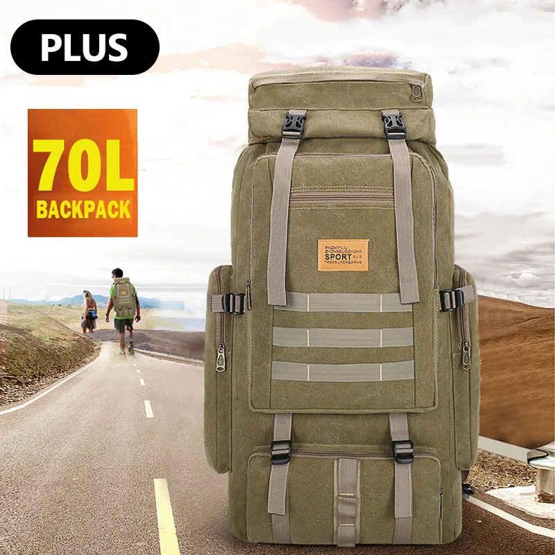 Outdoor Bags 70L Camping Backpack Men Military Tactical Rucksack For Climbing Hiking Travel Back Packs mochila hombre XA84D 230222