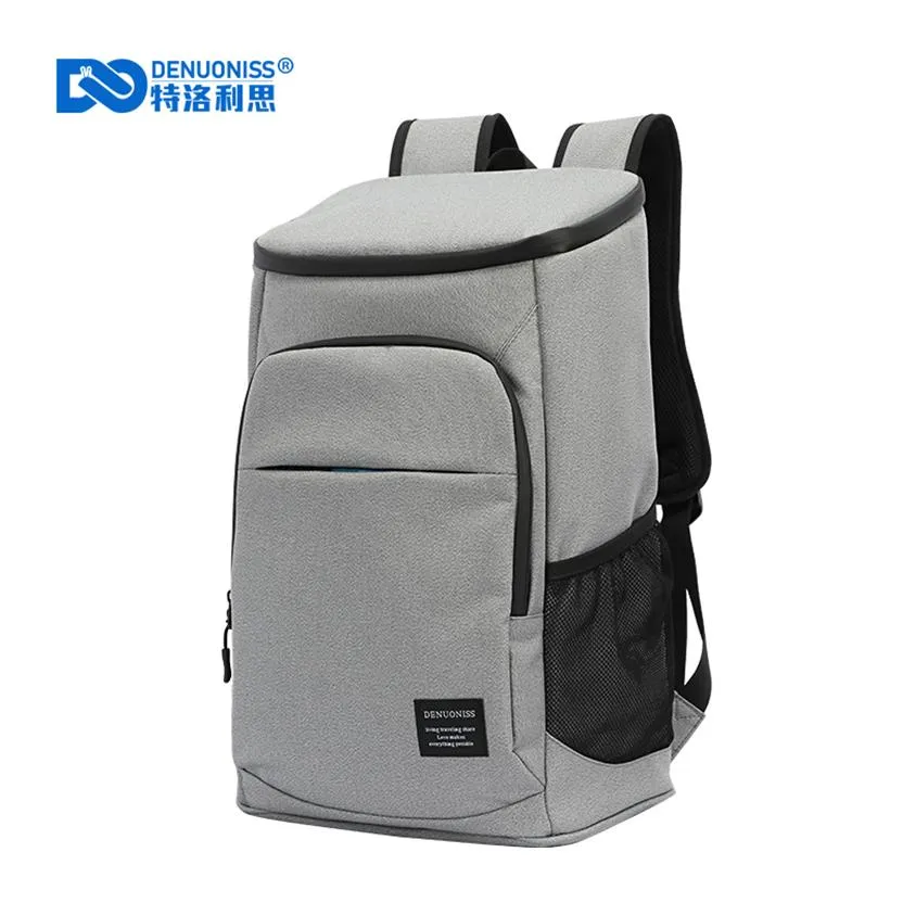 DENUONISS nueva bolsa refrigeradora suave de 30L 35 latas 100% mochila refrigeradora a prueba de fugas 600D Oxford impermeable Picnic bolsa con aislamiento térmico 186C