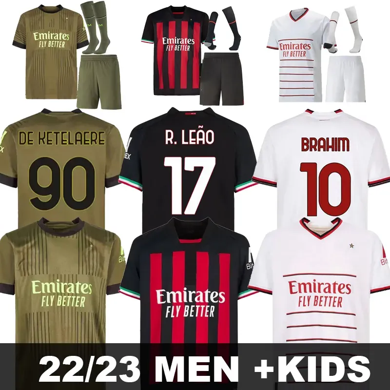 IBRAHIMOVIC 22 23 Maglia da calcio AC S GIROUD DE KETELAERE R. LEAO TONALI THEO Maglia da calcio Kit per bambini Set Uniforme Enfants