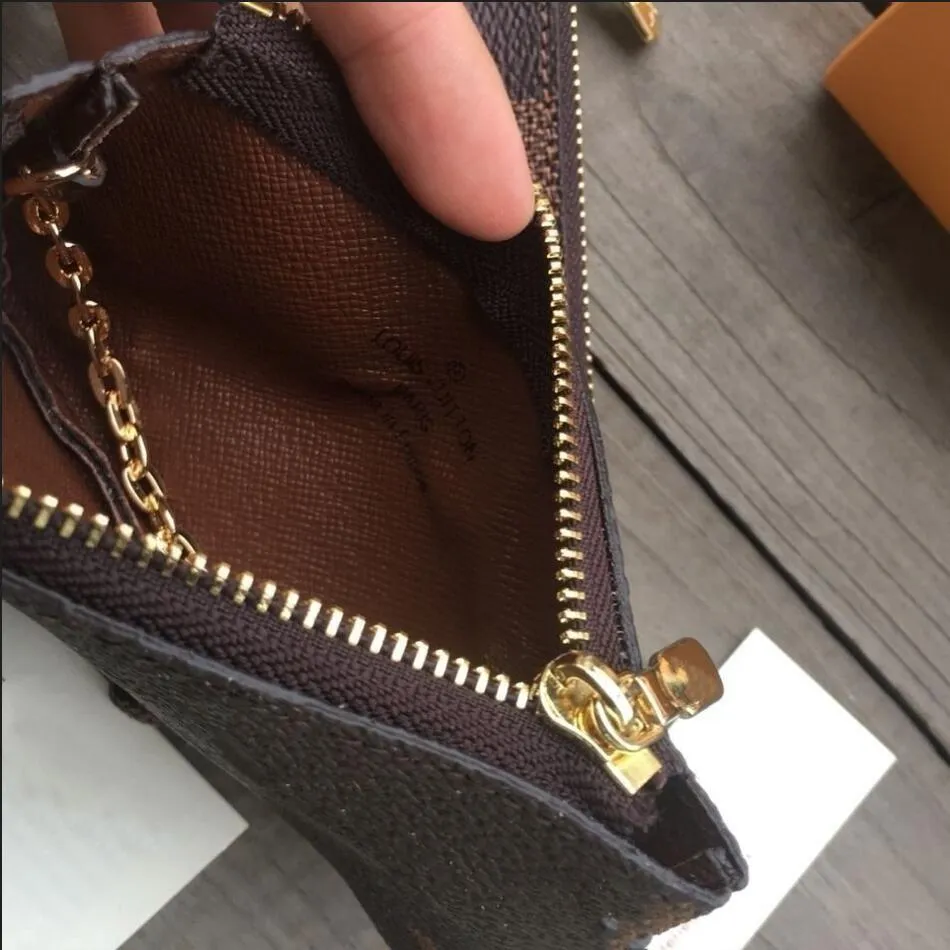 مع أكياس الغبار وصندوق KEY POUCH POCHETTE CLES Designers Fashion Handbag Women Mens Card Credit Card Holder Coin Purse Luxurys Wallet Bag 
