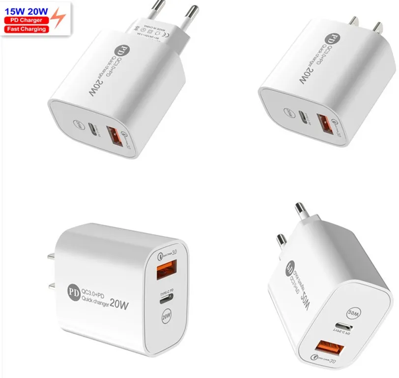 PD 20W USB Charger Quick Charge 3.0 Fast Phone Charger Adapter Type-C for Huawei Xiaomi Samsung
