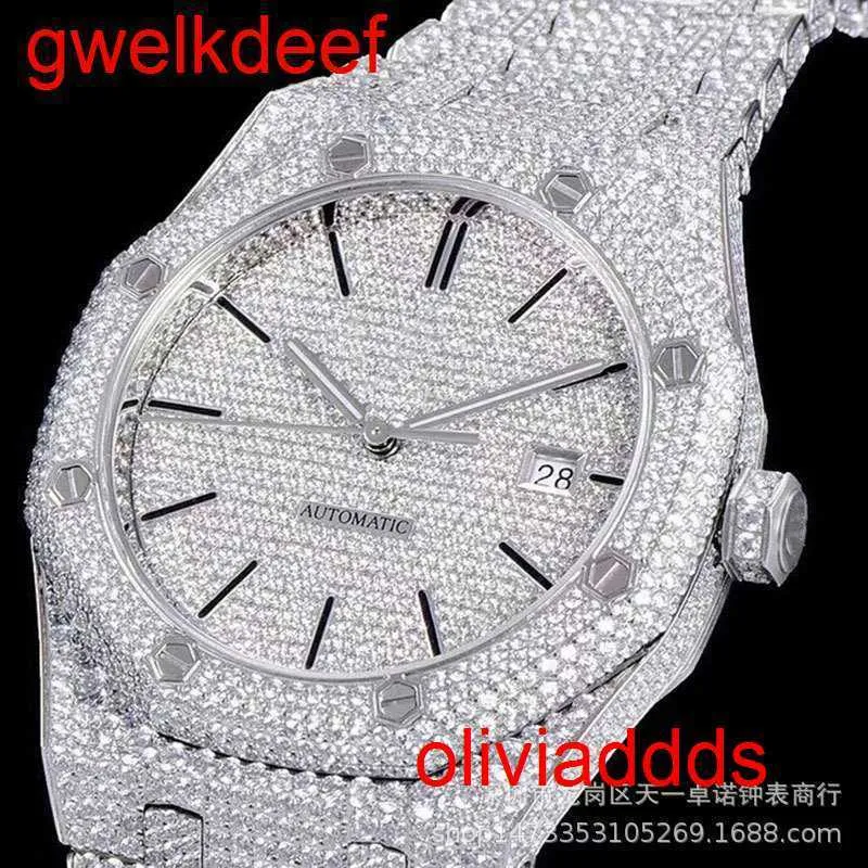 Hoogwaardige mode Iced Out Watchesmens Pols Round Cut Lab Gr Ddgu vs80888