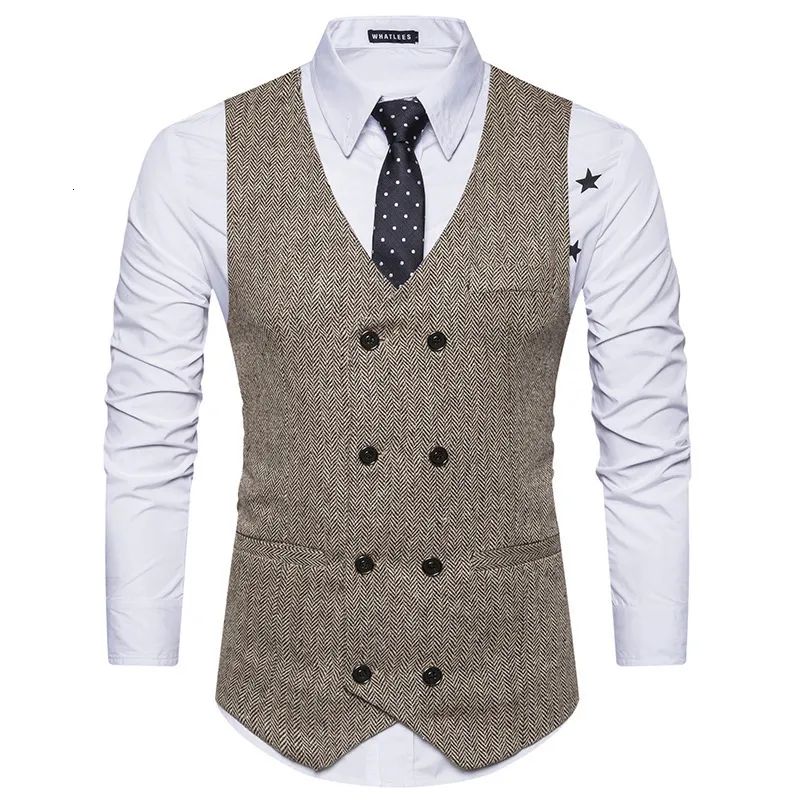 Men's Vests Suit Double breasted Designer Brand Sleeveless Formal Coat Top Adult Dress Tuxedo 230222