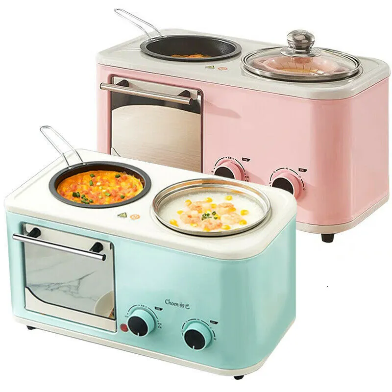 3 in 1 아침 식사 제조업체 다기능 기계 빵 토스터 전기 오븐 개 기계 자동 작은 모래 230222