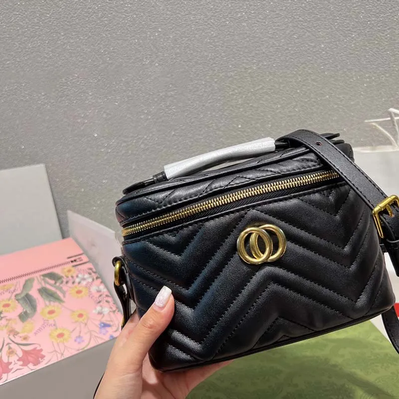 2023 mulheres bolsa de luxo moda feminina sacos cosméticos padrão clássico saco de maquiagem senhoras elegante compõem casos elegante crossbody ba203e