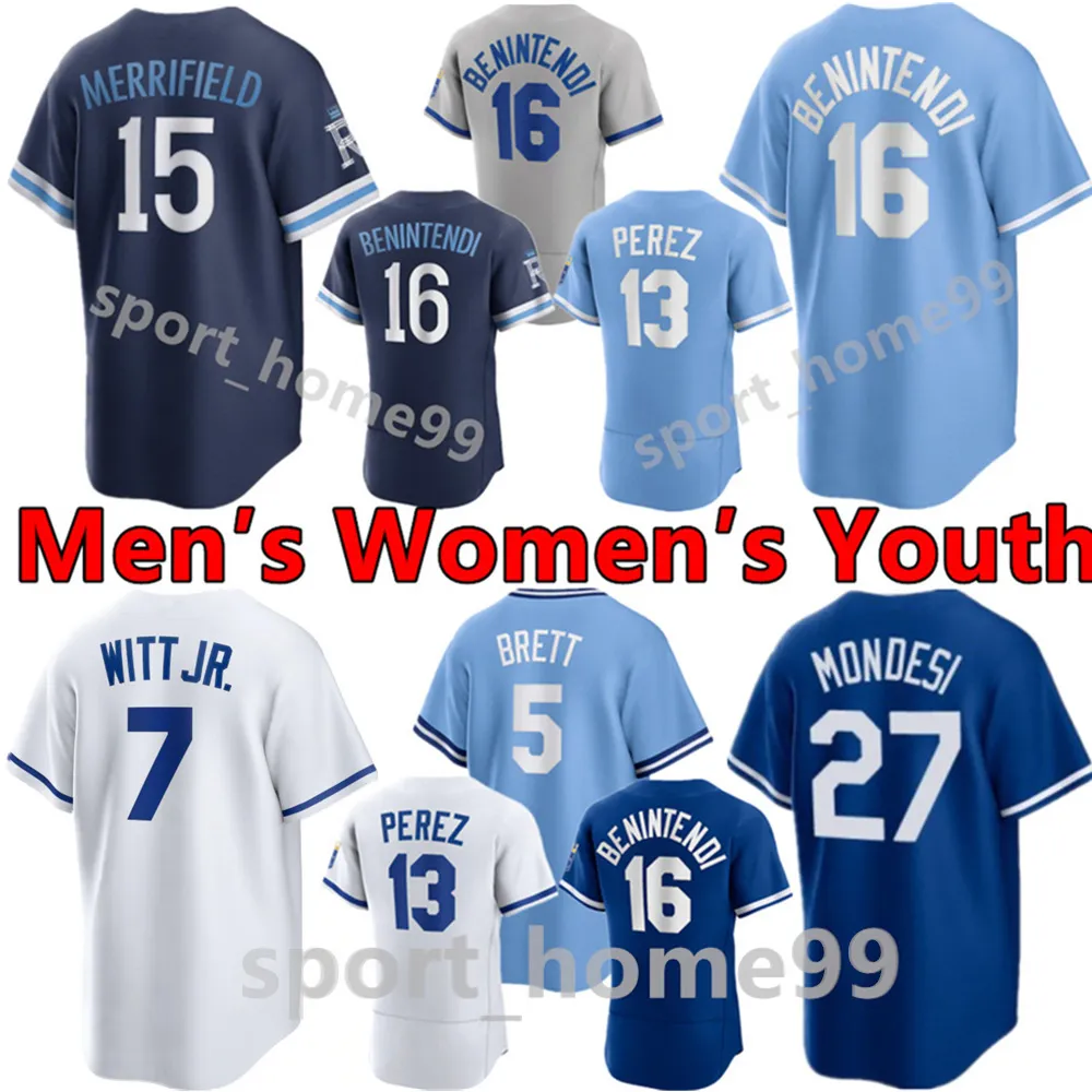 2024 Anpassad 7 Bobby Witt Jr. Jersey 11 Maikel Garcia 13 Salvador Perez 1 MJ Melendez 32 Nick Pratto 6 Drew Waters 12 Nick Loftin 28 Kyle Isbel Samad Taylor Baseball Jerseys