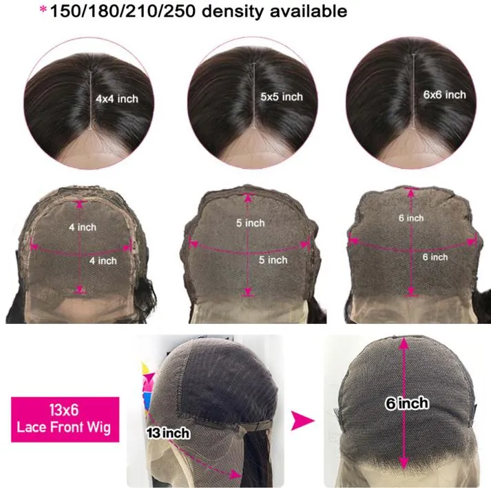 HD transparent 250 densitet 40 42 tum rak 13x6 spetsar främre mänskliga hår peruker för svarta kvinnor brasilianska 13x6 spets frontala peruker