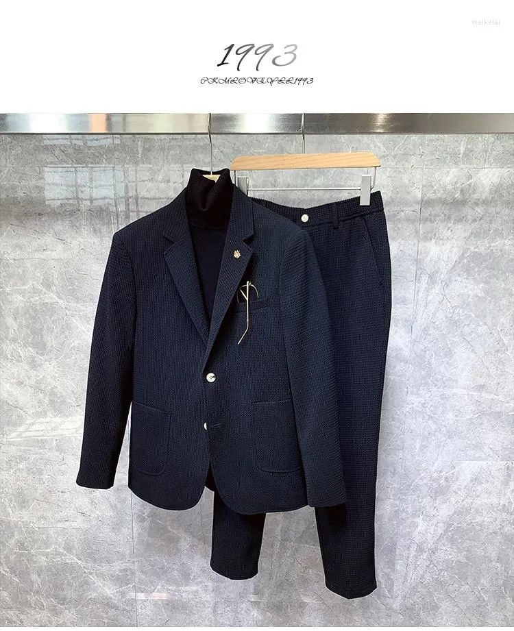 Męskie garnitury A00016 Fashion Men's Sets 2023 Runway Luksusowe europejskie ubrania w stylu projektowania