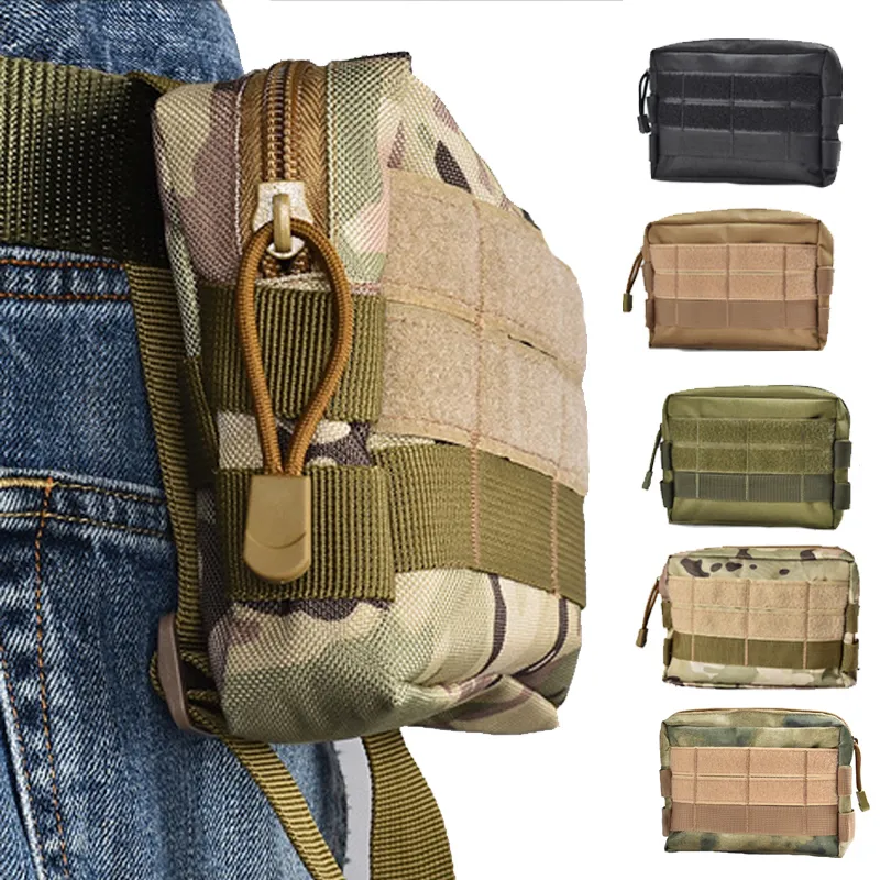 Buitenzakken Militaire molle zakje tactische riem taille sport waterdichte telefoon mannen casual EDC Tool Pocket Hunting Fanny Pack 230222