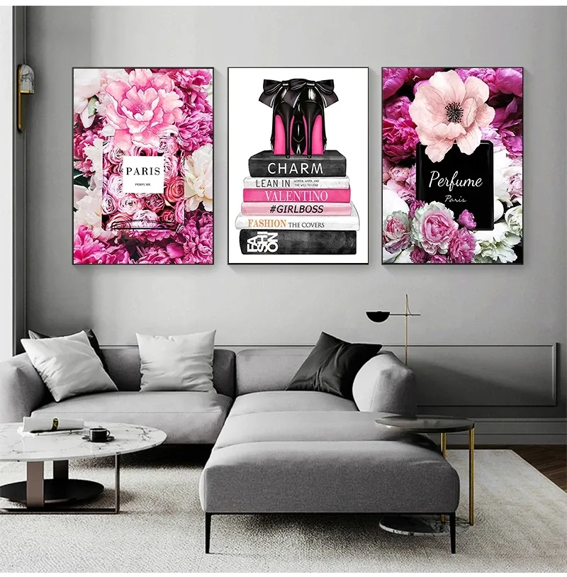 Handtas Noordse posters en prints muur kunst canvas schilderen muurfoto's voor woonkamer decor mode parij parijen bloemboek woo