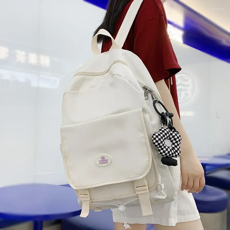 Bolsas escolares kawaii menina branca feminina aquática mulher fofa mochila mochila feminina laptop faculdade da moda moderna