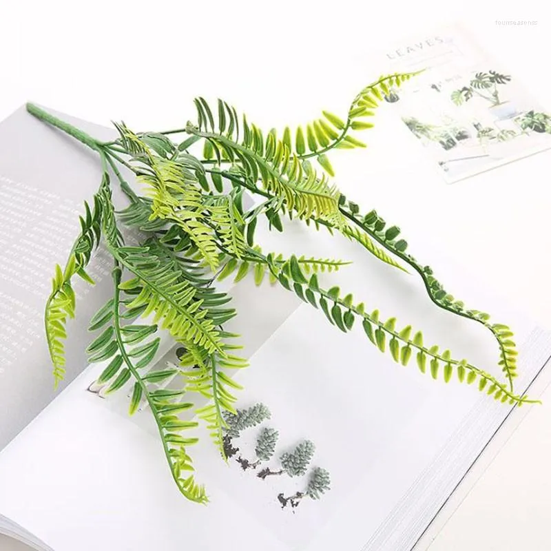 装飾的な花人工植物ホームガーデンデコレーションシミュレーションのための緑の草プラスチック植物偽のプラントヴェルデス