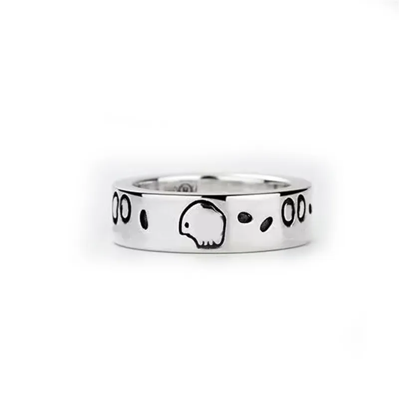 Verlobung Frau Luxus für Herren Ringe Schmuck Multisize Damen Mi Schmuck Totenkopf Geister Bague Homme Buchstaben schnitzen modischer Designer Ring E23