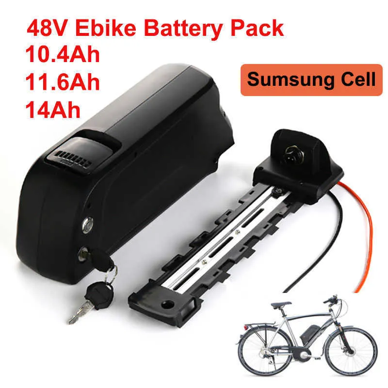 Down Tube Ebike Batterie 48V 10.4Ah 11.6Ah 14Ah Vélo Électrique Dauphin Batteries Au Lithium Pack Avec Port USB Pour Moteur Bafang