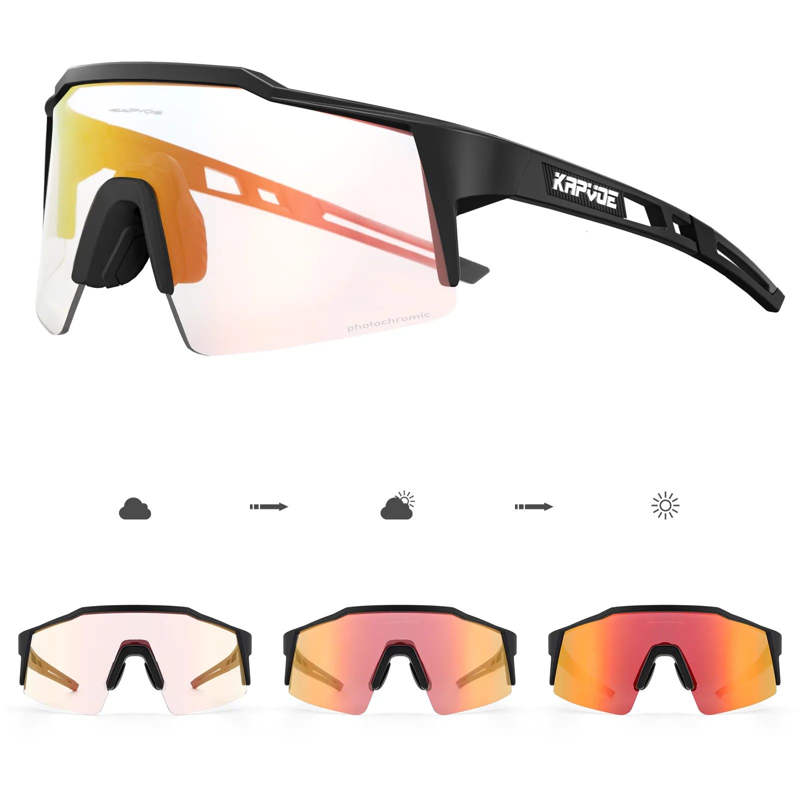 Lunettes de plein air Pochromic Red or Blue Cycling Lunettes de soleil Lunettes de vélo de sport Vélo VTT Lunettes Accessoire de vélo Lunettes 230222